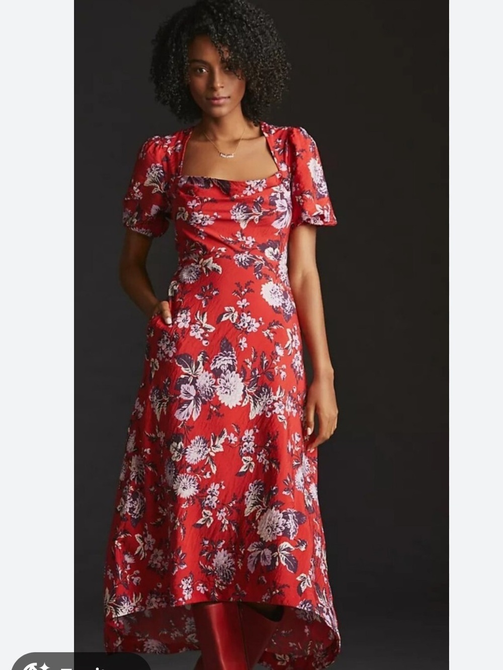 NWT Maeve by Anthropologie Red Floral Dress Size 2